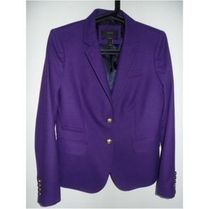 J. Crew Purple Lined Wool Schoolboy Blazer